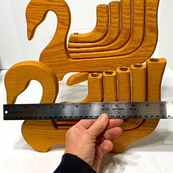 wooden swan candelabra vintage - Picture 11 of 16